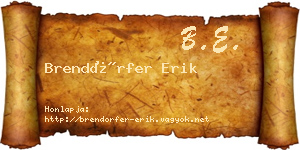 Brendörfer Erik névjegykártya